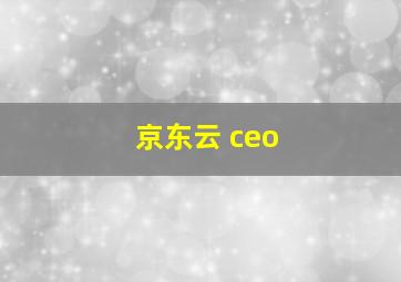 京东云 ceo